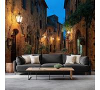 Fotografia Strada Di Un Piccolo Paese Toscano Carta da Parati In Tessuti non Tessuti 350 x 256 cm Murali, Marrone Fotomurale Murale Soggiorno Camera da Letto Cameretta Dei Bambini Decorazione