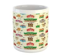 Fotografica Tazza Pensionata Human Made Bird Nest Wooden Houses of Various Types Tazza Regalo Festa della Mamma 330ML per Casa,Regali per Bambini/Nascita,Regali per Genitori,Festa dei Nonni