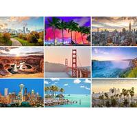 Fotografie Torsten Ackermann Set di cartoline USA - 9 carte/cartoline - Foto Immagini dall'America: New York San Franciso Golden Gate Miami Seattle Los Angeles Niagara Grand Canyon Florida