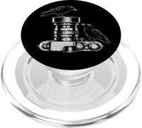 Fotografo Raven Obiettivo Fotocamera Vintage Schizzo Uccelli PopSockets PopGrip per MagSafe