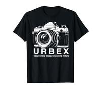 Fotografo Urbex Che documenta Il decadimento nel Rispetto della Storia Maglietta con Stampa Grafica Economica, Uomo, Nero, L
