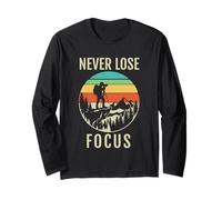 Fotografo Vintage Never Lose Focus Camera Citazione Maglia a Manica
