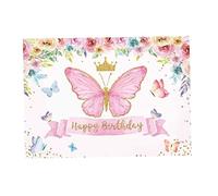 Fotography Dieckrops Butterfly Rose Flower Dreedrex Foto per fata principessa ragazza di compleanno Decorazione di decorazioni per la festa in studio Studio sfondo floreale 5x3ft Butterfly Birthday B