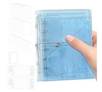 Fotokartenhalter Notizbuch - Dreifach Gefalteter Planer | Loseblattbuch Mit Fächern | Ästhetischer Kartenhalter Für Schüler & Büro, Abnehmbare Seiten, PVC Organizer Für Reisen, 14,5 x 12 cm, 33 Teile