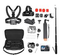 Fotoleey Set Accessori per DJI Osmo Action 6, Custodia da Trasporto, Custodia Subacquea, Impugnatura Galleggiante, Supporto Petto, Fascia Testa, Clip Zaino, Asta Telescopica, Cover Silicone, Nero