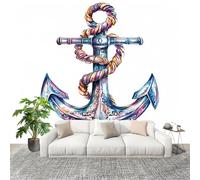 Fotomurale 200x140cm Ancora Acquerello Sognante Carta da Parati Murale Effetto 3D Tessuti Non Tessuti Bianco Muralo per Camera da letto Soggiorno Sfondo TV e Divano