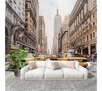 Fotomurale 300x210cm Silhouette Di Città Moderna Ad Acquerello Carta da Parati Murale Effetto 3D Tessuti Non Tessuti Bianco Muralo per Camera da letto Soggiorno Sfondo TV e Divano