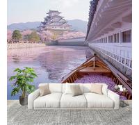 Fotomurale 350x256cm Architettura Della Città Paesaggio Dipinto Carta da Parati Murale Effetto 3D Tessuti Non Tessuti Bianco Muralo per Camera da letto Soggiorno Sfondo TV e Divano