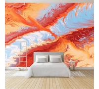 Fotomurale 3D 400 x 280 cm per Cameretta Bambini Carta da Parati in TNT Premium Astratto Maree Flusso Texture Della Pietra - Decorazione Muro per Camera dei Ragazzi e Ragazze, Facile da Installare