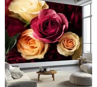 Fotomurale Carta da Parati Fotografia Di Piante Rose 200 x 140 cm Fotomurali Murale Poster Gigante, Rosso Moderna Carta da Parati per Camera Letto Soggiorno Stanza dei Bambini