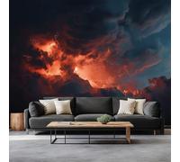 Fotomurale Carta da Parati Fotografia Nuvole Scure Scena Di Temporale 500 x 280 cm Fotomurali Murale Poster Gigante, Nero Moderna Carta da Parati per Camera Letto Soggiorno Stanza dei Bambini