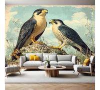 Fotomurale da Parete 250 x 175 cm Falco pellegrino animale Carta da parati TNT Murale 3D Moderna Poster Gigante Design Carta per Pareti Soggiorno Camera de Letto Sala Ufficio