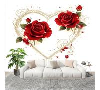 Fotomurale da Parete Rosa D'Amore Romantica Decorazioni D'interni Pareti Camera De Letto Soggiorno 3D Carta Parati Tema di Coppia Tessuto Non Tessuto Murali Poster 350x256 cm
