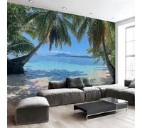 Fotomurale da Parete Sfondo Murale Paesaggi Tropicali, Carta da Parati Fotografica Isole Spiagge 150Lx105A cm, Moderne Decorazione Soggiorno Camera de Letto Sala Ufficio