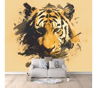 Fotomurale da Parete Tigre Creativa Stampa 3D Animale Carta da Parati Fotografica 200x140 cm Tessuto non Tessuto Facile da Installare Adatto per Soggiorno Cucina Carta da Parati Camera da Letto