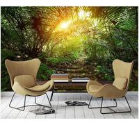 Fotomurale Giungla Tropicale Carta da Parati Paesaggio di Piante Verdi 3D Fotomurali In Tessuto Non Tessuto 250x175Parete Camere da Letto Soggiorno Pareti Murale Poster Giganti a-2971