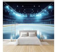 Fotomurale Hockey Su Ghiaccio Carta da Parati Stadio 3D Fotomurali In Tessuto Non Tessuto 450x315 Decorazione Parete Camere da Letto Soggiorno Pareti Murale Poster Giganti a-4743
