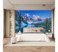 Fotomurale Inverno Nella Woodlanda Carta da Parati Paesaggio Montano e Lacustre 3D Fotomurali In Tessuto Non Tessuto 350x256Parete Camere da Letto Soggiorno Pareti Murale Poster Giganti a-2757