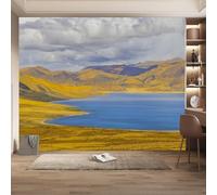 Fotomurale Lago di Montagna Carta da Parati Paesaggio Naturale 3D Fotomurali In Tessuto Non Tessuto 450x315 Decorazione Parete Camere da Letto Soggiorno Pareti Murale Poster Giganti a-2735