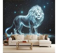Fotomurale leone Sfondo Murale Xxl Fantasia misteriosa 250x175cm Arte murale 3D murale decorativo illusione ottica moderna camera da letto salotto bambini facile da posare