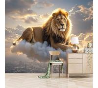 Fotomurale leone Sfondo Murale Xxl Fantasia misteriosa 300x256cm Arte murale 3D murale decorativo illusione ottica moderna camera da letto salotto bambini facile da posare