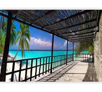 Fotomurale Mare Oceano Carta da Parati Vista Balcone 3D Fotomurali In Tessuto Non Tessuto 400x280 Decorazione Parete Camere da Letto Soggiorno Pareti Murale Poster Giganti a-8518