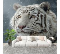 Fotomurale Modello Di Tigre Bianca Animale Murale in Tessuto Non Tessuto Poster Gigante 400x280 cm Tigre Animale Carta da Parati per Diverse Stanze Carta da Parete, Murale Alla Moda