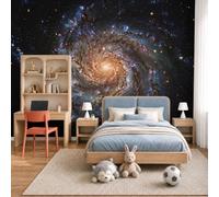 Fotomurale Murales Corpi Celesti Dello Spazio Carta da Parati Panoramica | Fotomurali Galassie A Spirale 350Lx256A cm, Tessuto di Seta Decorazione Parete, Camere da Letto Soggiorno Pareti Murale