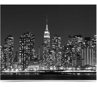 Fotomurale New York Carta da Parati Scena Notturna Della Città Nera 3D Fotomurali In Tessuto Non Tessuto 350x256 Decorazione Parete Camere da Letto Soggiorno Pareti Murale Poster Giganti a-7565