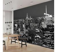 Fotomurale New York Carta da Parati Vista Notturna Della Città 3D Fotomurali In Tessuto Non Tessuto 300x210 Decorazione Parete Camere da Letto Soggiorno Pareti Murale Poster Giganti a-7868