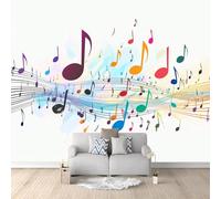 Fotomurale Note Musicali Colorate Carta da Parati A Colori 3D Fotomurali In Tessuto Non Tessuto 350x256 Decorazione Parete Camere da Letto Soggiorno Pareti Murale Poster Giganti a-5013