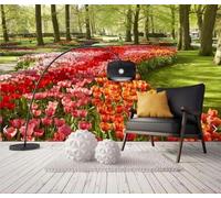 Fotomurale Paesaggio Carta da Parati Albero Dei Fiori 3D Fotomurali In Tessuto Non Tessuto 250x175 Decorazione Parete Camere da Letto Soggiorno Pareti Murale Poster Giganti a-3139