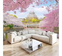 Fotomurale Paesaggio Giapponese Carta da Parati Fiori di Ciliegio Giapponesi 3D Fotomurali In Tessuto Non Tessuto 350x256Parete Camere da Letto Soggiorno Pareti Murale Poster Giganti a-2061