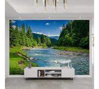 Fotomurale Paesaggio Naturale Carta da Parati Montagne Boscose 3D Fotomurali In Tessuto Non Tessuto 350x256 Decorazione Parete Camere da Letto Soggiorno Pareti Murale Poster Giganti a-2797