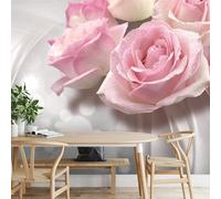 Fotomurale Rose Rosa Carta da Parati Tema Romantico 3D Fotomurali In Tessuto Non Tessuto 250x175 Decorazione Parete Camere da Letto Soggiorno Pareti Murale Poster Giganti a-2275