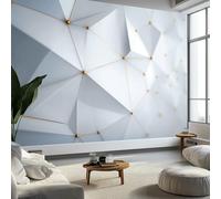 Fotomurale Soggiorno 450 x 280 cm Carta da parati Fogli Futurismo, Fotomurali in Tnt Murale Decorazione da Muro Geometria Astratta Strisce Triangolari Poster Design Cameretta Carta per pareti