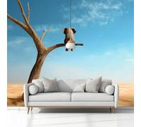 Fotomurale Soggiorno Carta da Parati Deserto 3D Animali Blu 368x254 cm, Murale alla Moderna Decorazione da Muro 3D Poster Gigante per Soggiorni Camere da Letto Bambini