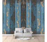 Fotomurale Tavola di Legno Retrò Blu Carta da Parati Rurale 3D Fotomurali In Tessuto Non Tessuto 250x175 Decorazione Parete Camere da Letto Soggiorno Pareti Murale Poster Giganti a-8627