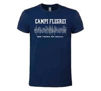 Fotonews T-Shirt Campi Flegrei - Campi Flegrei Non trema ma Balla Uomo Regular Fit (Azzurro, M)