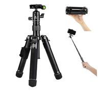 Fotopro Mini treppiede con testa a sfera, supporto per telefono staccabile selfie stick, piegato solo 21,8 cm, carico massimo fino a 3 kg FY-810 nero