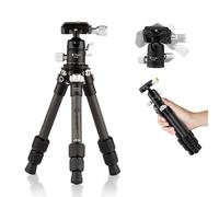 Fotopro Mini Treppiede in Fibra di Carbonio Treppiede da Viaggio Compatto e Leggero con Testa a Sfera a 360 Gradi Piastra QR per Videocamera Mini