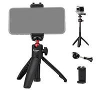 Fotopro Mini treppiede per fotocamera, piccolo bastone per selfie estensibile con supporto per telefono Adattatore per smartphone e fotocamera per viaggi di vlogging
