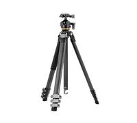 Fotopro Treppiede compatto in fibra di carbonio, gambe profilate da 152,4 cm, treppiede portatile da viaggio, treppiede professionale resistente, carico massimo 15 kg, con testa a sfera super grande,