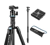 Fotopro Treppiede da viaggio compatto in alluminio da 152,4 cm con testa a sfera a 360°, piastra a sgancio rapido, treppiede professionale per fotocamera DSLR A4I/A5I (blu, 81" A5i)