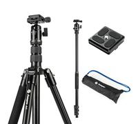 Fotopro Treppiede da viaggio compatto in alluminio da 152,4 cm con testa a sfera a 360°, piastra a sgancio rapido, treppiede professionale per fotocamera DSLR A4I/A5I (nero, 73" A4i)