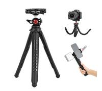 Fotopro Treppiede flessibile per smartphone, treppiede per viaggi Vlog Live riprese orizzontali e verticali, bastone per selfie da tavolo compatto leggero UFO4 nero