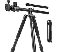 Fotopro Treppiede orizzontale da 198,1 cm con testa a sfera a colonna centrale multi angolo in alluminio, piattaforma ad asse centrale in alluminio, treppiede per fotocamera resistente, monopiede a