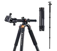 Fotopro Treppiede orizzontale da 75 pollici in alluminio per fotocamera con colonna centrale multi angolo, monopiede con testa a sfera piastra QR borsa per il trasporto, fotocamera orizzontale per
