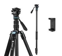 Fotopro Treppiede per fotocamera da 152,4 cm, treppiede compatto da viaggio in alluminio e monopiede con testa a sfera a 360°, piastra a sgancio rapido, treppiede professionale per fotocamera DSLR