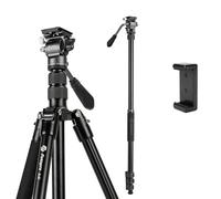 Fotopro Treppiede per fotocamera da 152,4 cm, treppiede compatto da viaggio in alluminio e monopiede con testa a sfera a 360°, piastra a sgancio rapido, treppiede professionale per fotocamera DSLR
